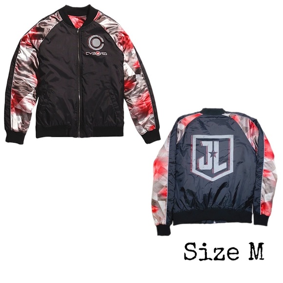 DC Comics Justice League Cyborg Bomber Jacket. Size M - Picture 1 of 11